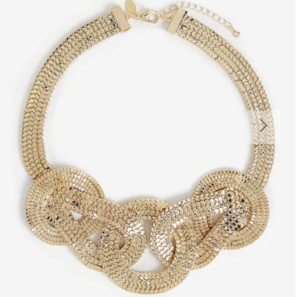 Express Multi Chain Woven Statement Necklace - image 2